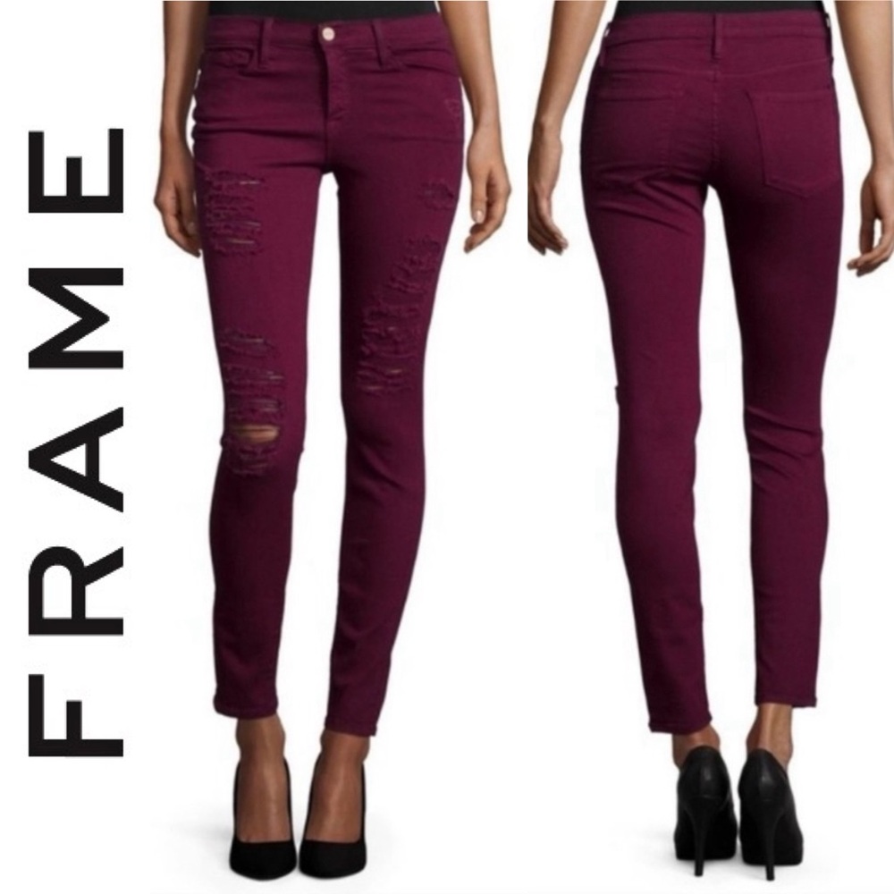 {Frame Denim} "Le Skinny de Jeanne" Ripped Jeans | Port